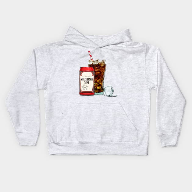 Worchestershire Sauce...In a Soft Drink! (No Text) Kids Hoodie by THRILLHO